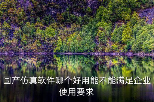 国产仿真软件哪个好用能不能满足企业使用要求