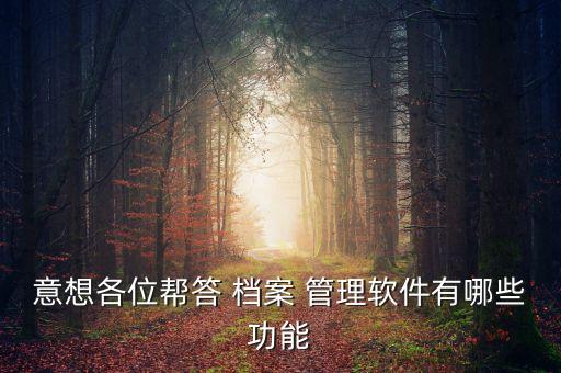 档案管理应用系统软件