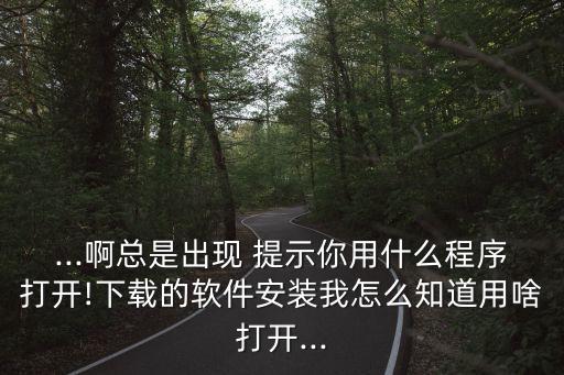 ...啊总是出现 提示你用什么程序打开!下载的软件安装我怎么知道用啥打开...