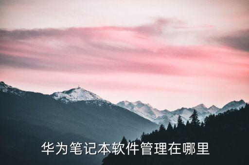  华为笔记本软件管理在哪里
