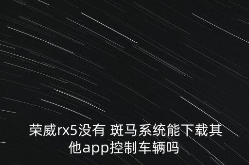  荣威rx5没有 斑马系统能下载其他app控制车辆吗