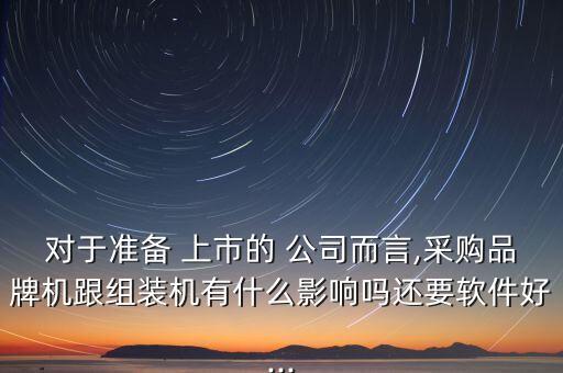 公司上市对系统软件要求