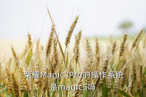  荣耀Magic3Pro的操作系统是magic5吗