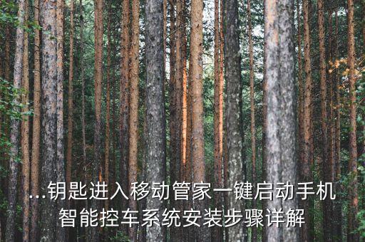 ...钥匙进入移动管家一键启动手机智能控车系统安装步骤详解