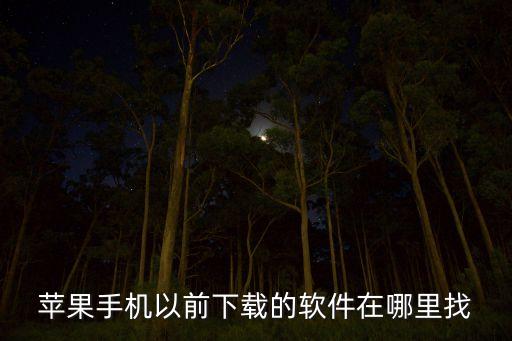 苹果手机以前下载的软件在哪里找