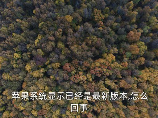  苹果系统显示已经是最新版本,怎么回事