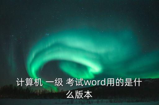 计算机 一级 考试word用的是什么版本