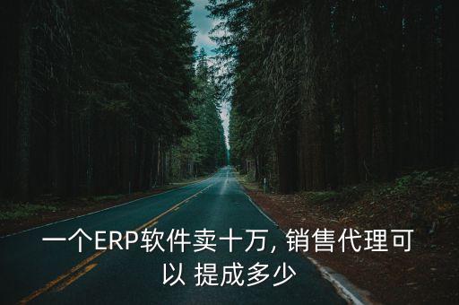 一个ERP软件卖十万, 销售代理可以 提成多少