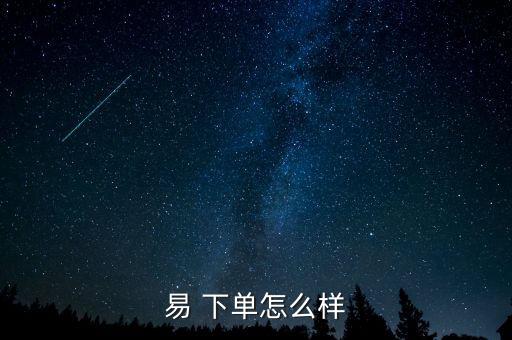 易 下单怎么样