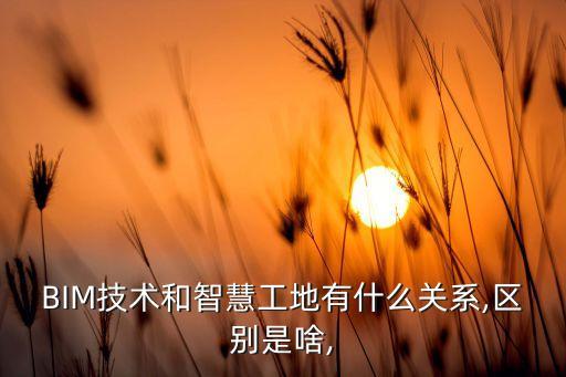 BIM技术和智慧工地有什么关系,区别是啥,