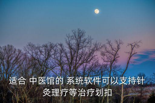 适合 中医馆的 系统软件可以支持针灸理疗等治疗划扣