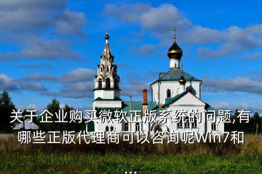 关于企业购买微软正版系统的问题,有哪些正版代理商可以咨询呢Win7和...