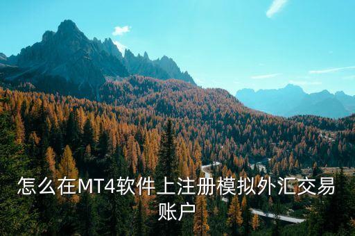 怎么在MT4软件上注册模拟外汇交易账户