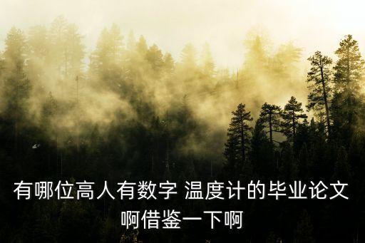 有哪位高人有数字 温度计的毕业论文啊借鉴一下啊