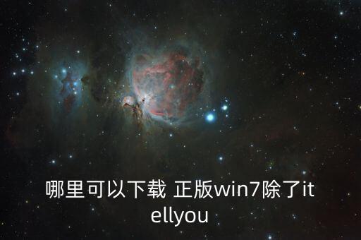 哪里可以下载 正版win7除了itellyou