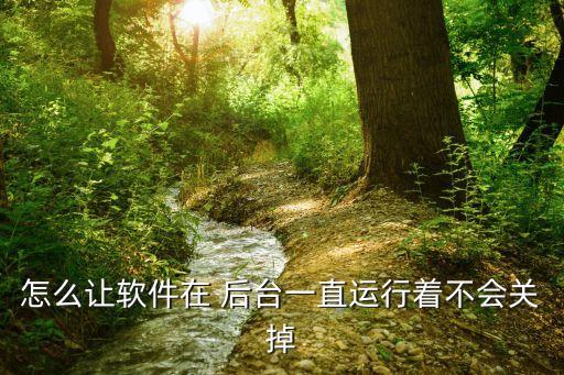 怎么让软件在 后台一直运行着不会关掉