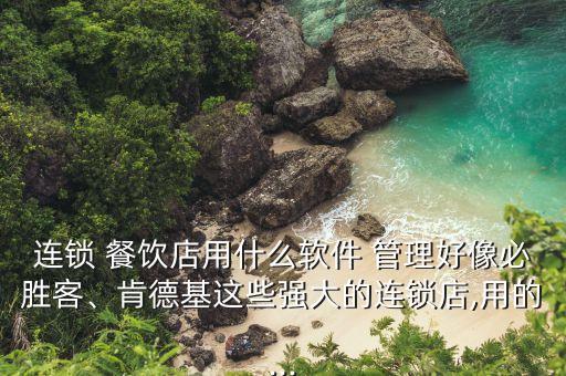 连锁 餐饮店用什么软件 管理好像必胜客、肯德基这些强大的连锁店,用的...