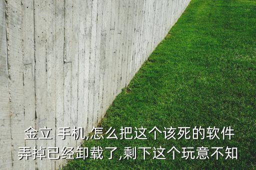  金立 手机,怎么把这个该死的软件弄掉已经卸载了,剩下这个玩意不知