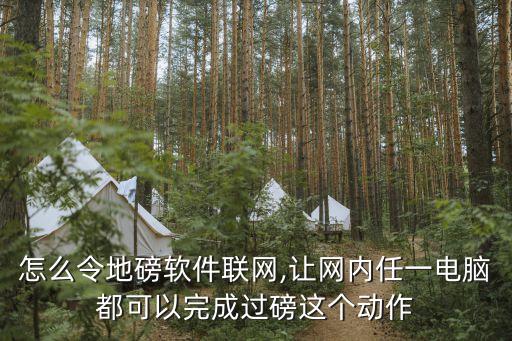 怎么令地磅软件联网,让网内任一电脑都可以完成过磅这个动作