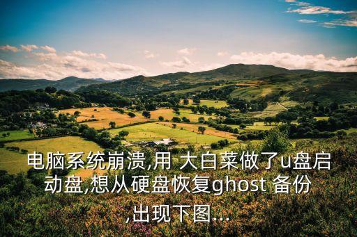 电脑系统崩溃,用 大白菜做了u盘启动盘,想从硬盘恢复ghost 备份,出现下图...