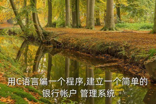 用C语言编一个程序,建立一个简单的 银行帐户 管理系统