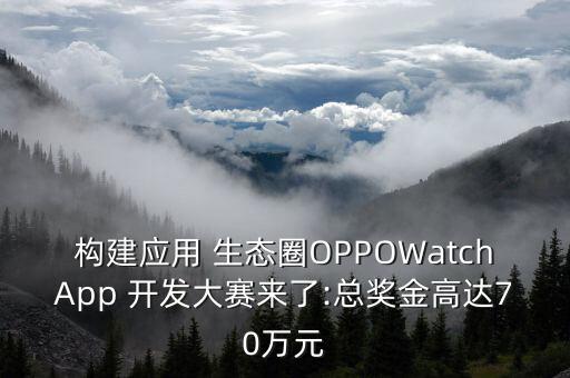 构建应用 生态圈OPPOWatchApp 开发大赛来了:总奖金高达70万元