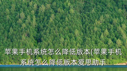 降级系统软件哪个好,降级iphone系统软件