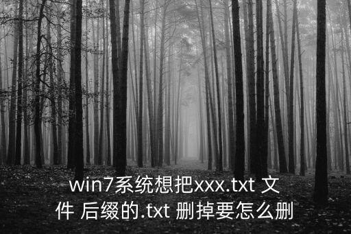 系统软件如何删掉文件后缀
