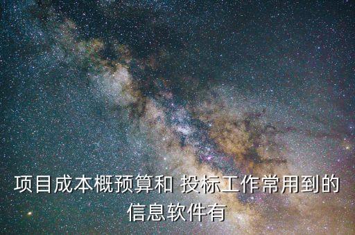 项目成本概预算和 投标工作常用到的信息软件有