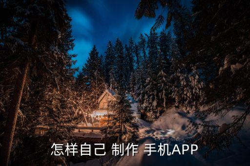 怎样自己 制作 手机APP