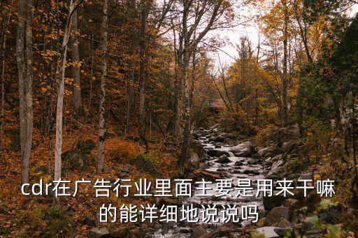 cdr在广告行业里面主要是用来干嘛的能详细地说说吗