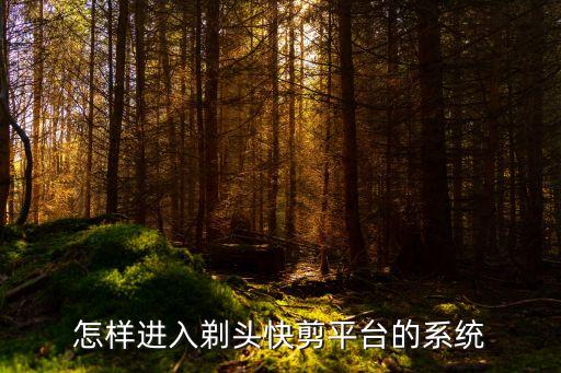 怎样进入剃头快剪平台的系统