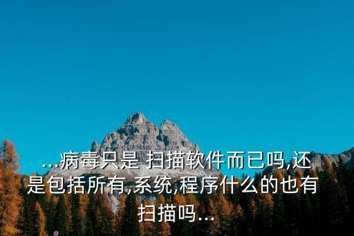 ...病毒只是 扫描软件而已吗,还是包括所有,系统,程序什么的也有 扫描吗...