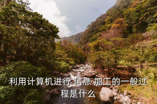 利用计算机进行 信息 加工的一般过程是什么