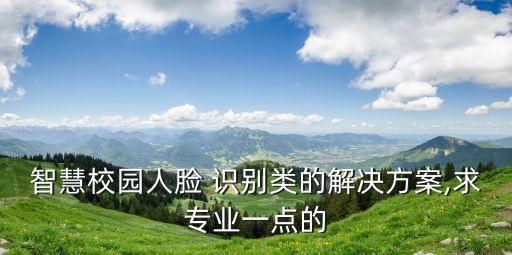 智慧校园人脸 识别类的解决方案,求专业一点的