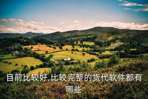 目前比较好,比较完整的货代软件都有哪些
